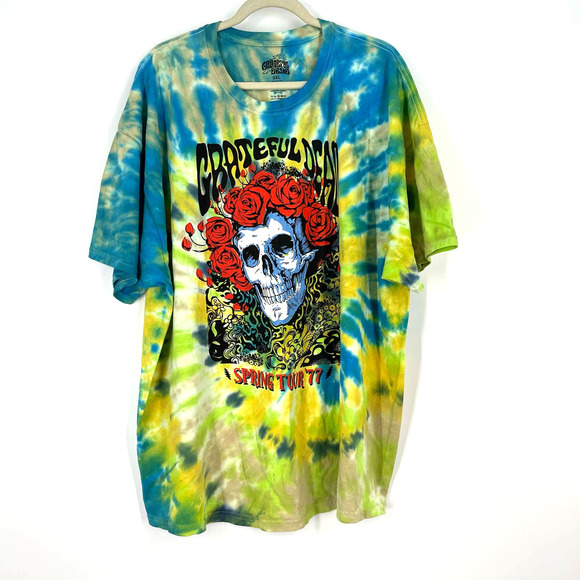 Grateful Dead Spring Tour '77 Tie Dye T-Shirt Cotton Blue Size Small NWOT - Picture 1 of 4